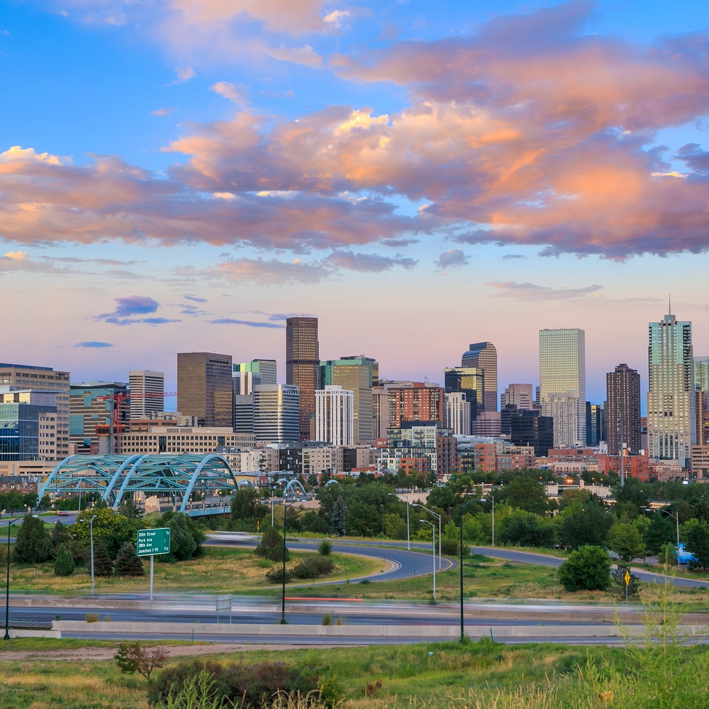 Panorama,Of,Denver,Skyline,Long,Exposure,At,Twilight.